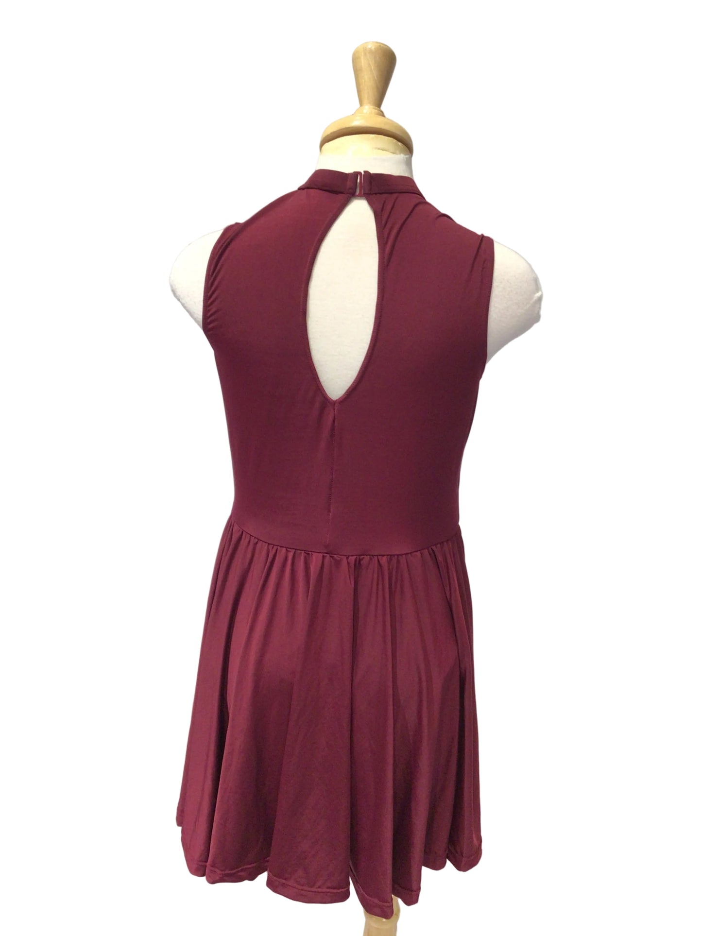 Plain Burgundy Dress