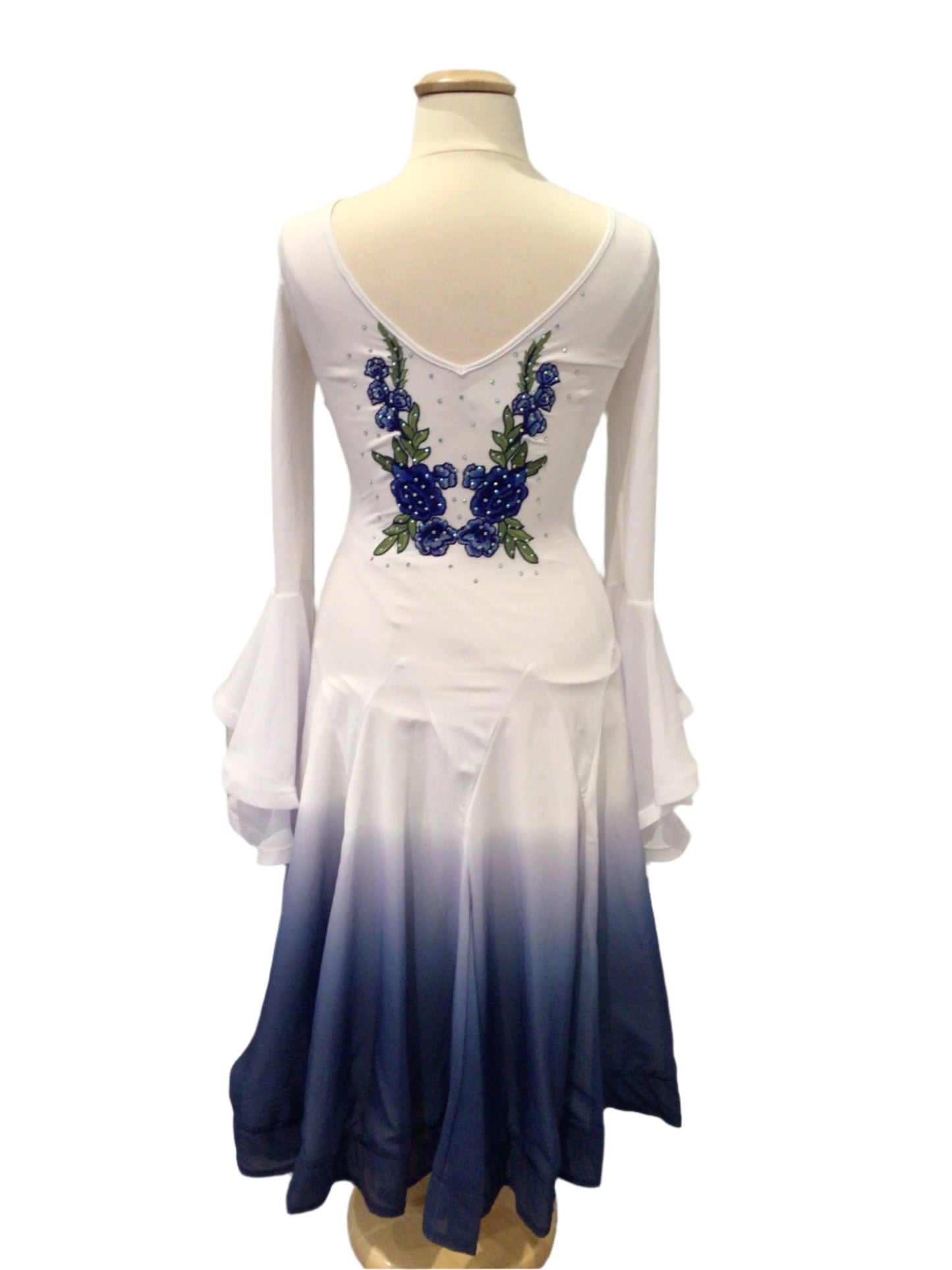 Blue and White Ombre ballroom Dress