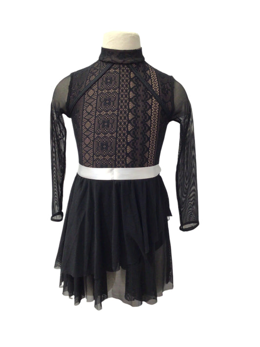 Black Lace Long Sleeve Lyrical Dress