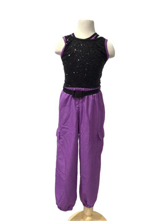 Purple and Sequin Black Hip Hop
