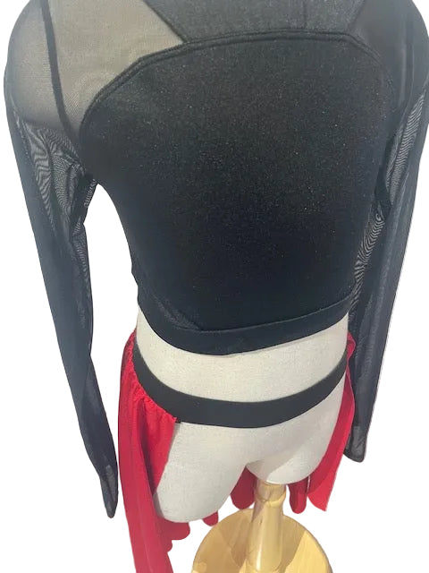 Black and Red Dance Costume Set