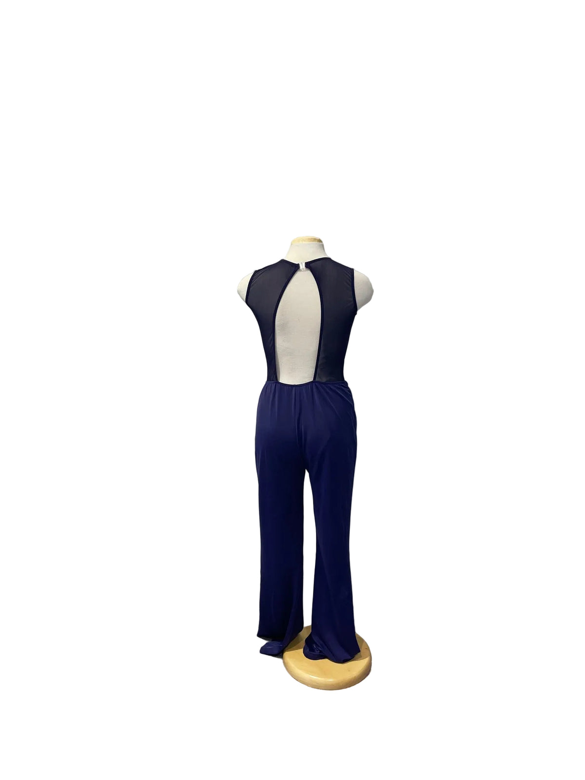 Navy High Neck Wide Leg Unitard
