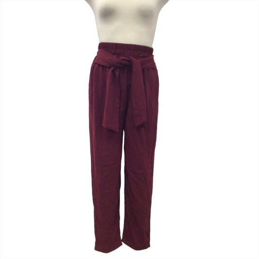 Maroon Front Tie Contemporary pants