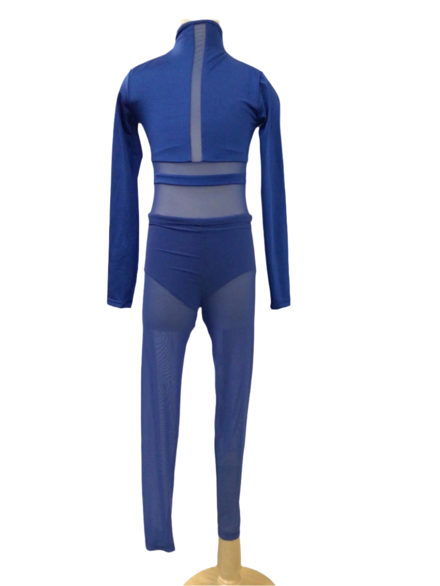 Royal Blue Unitard with Mesh Pants