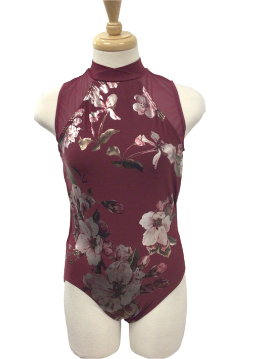 Maroon Flower Bodysuit