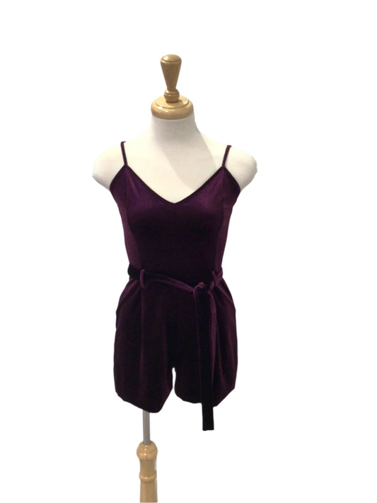 Dark Purple Velvet Romper