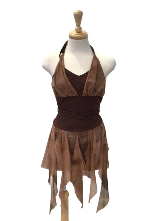 Brown Halter Forest Fairy Dress