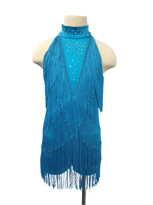 Peacock Blue Fringe Dress