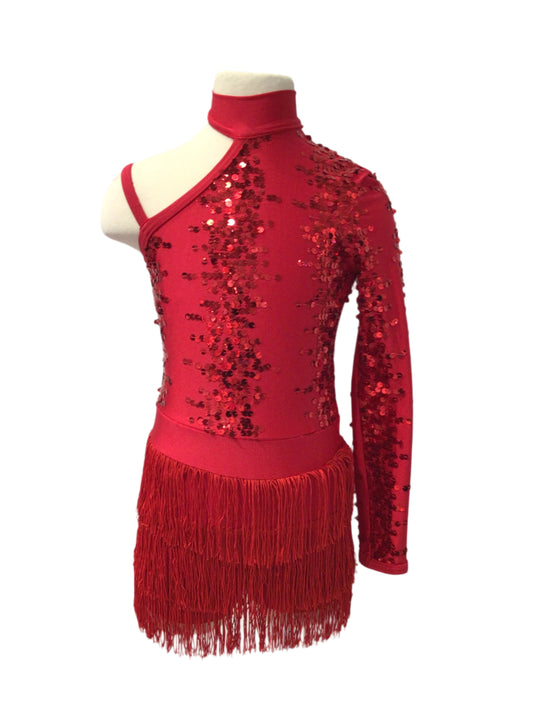 Red Fringe One Sleeve Jazz