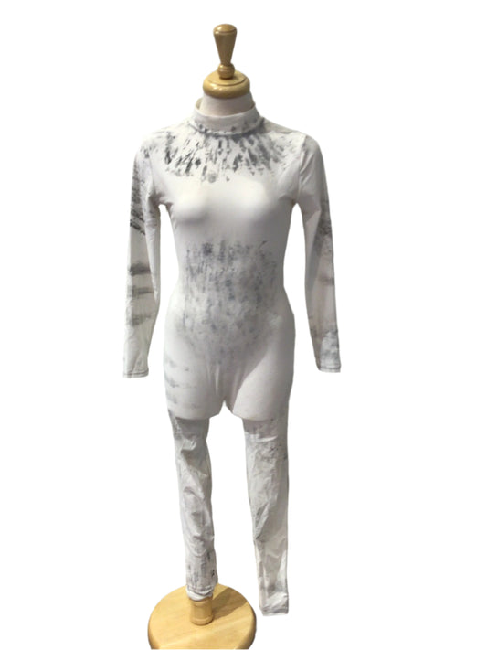 White and Grey Unitard