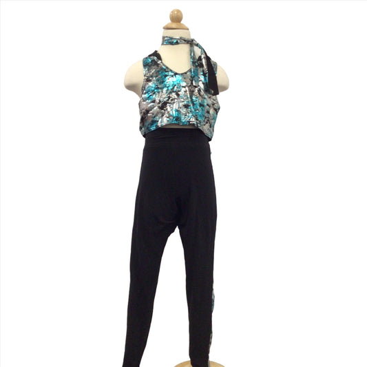 Two Piece Blue Metallic and Black Jazz