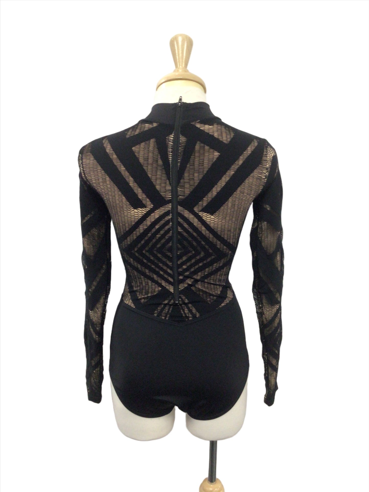 Black Lace Long Sleeve Bodysuit