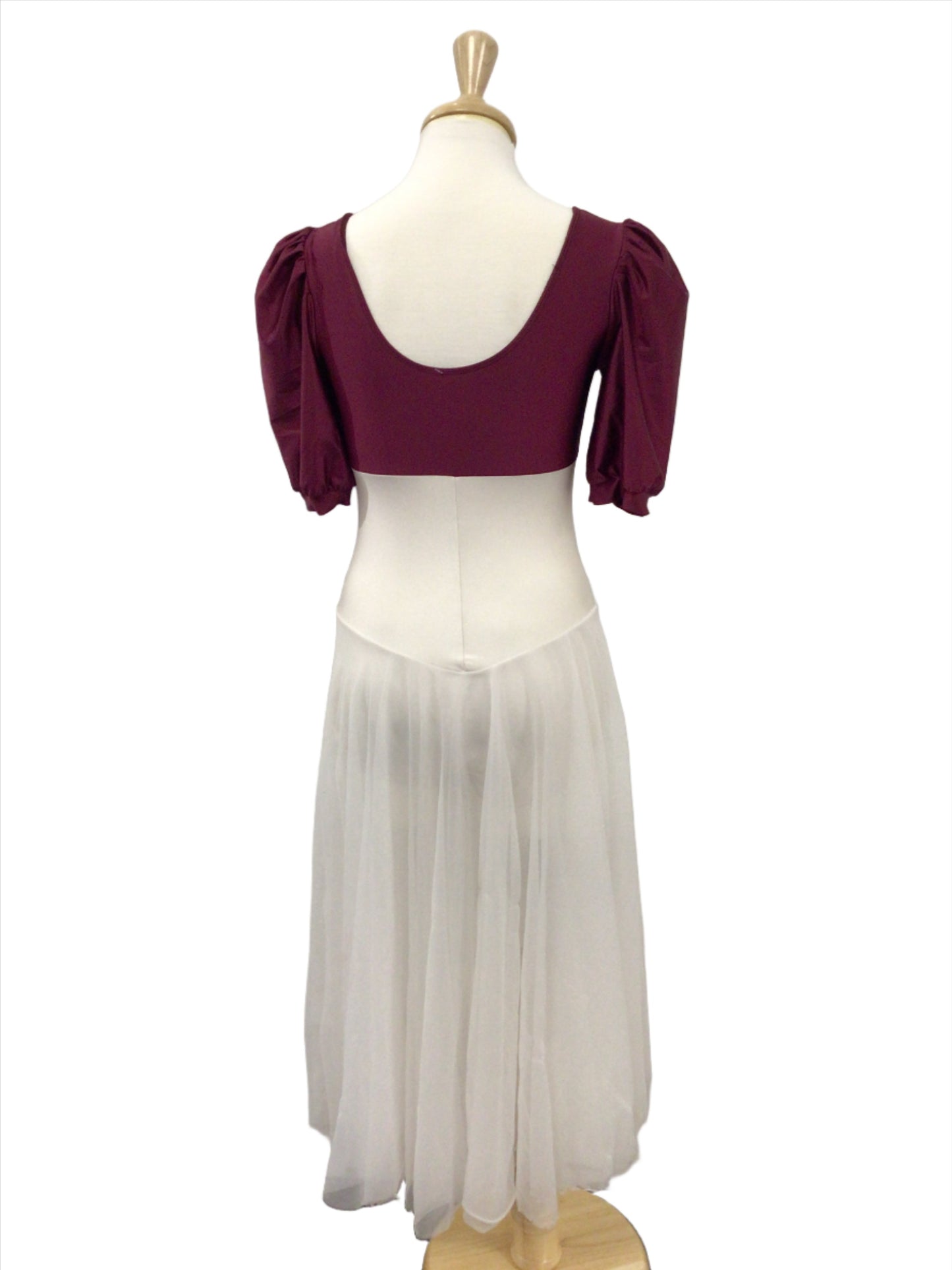 Maroon and White Ballet Dress