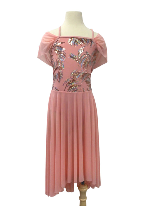 Peach Med Length Ballet Dress