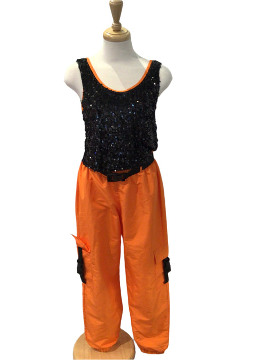 Black and Fluorescent Orange Hip Hop