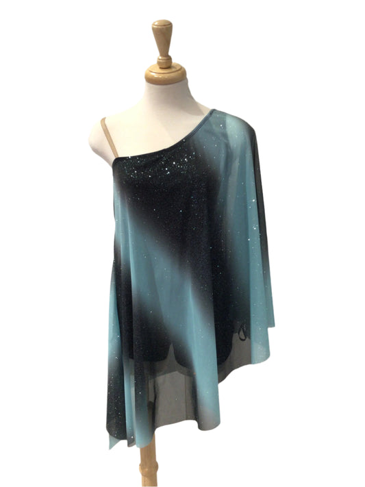 Light Blue and Black Off the Shoulder