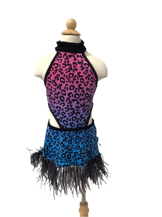 Pink and Blue Leopard Jazz Two Piece