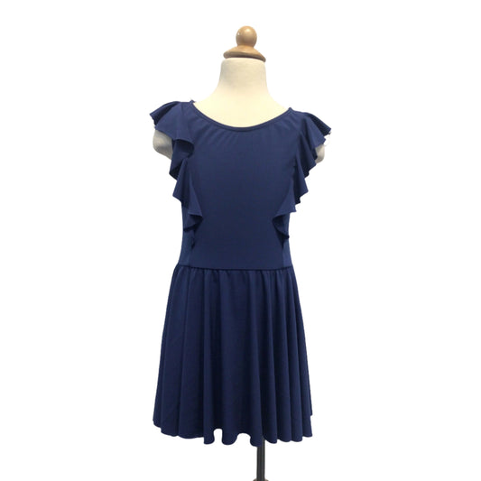 Navy Ruffle Short Dress