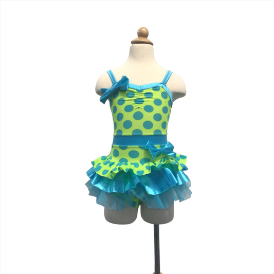 Yellow and Blue Polka Dot tutu