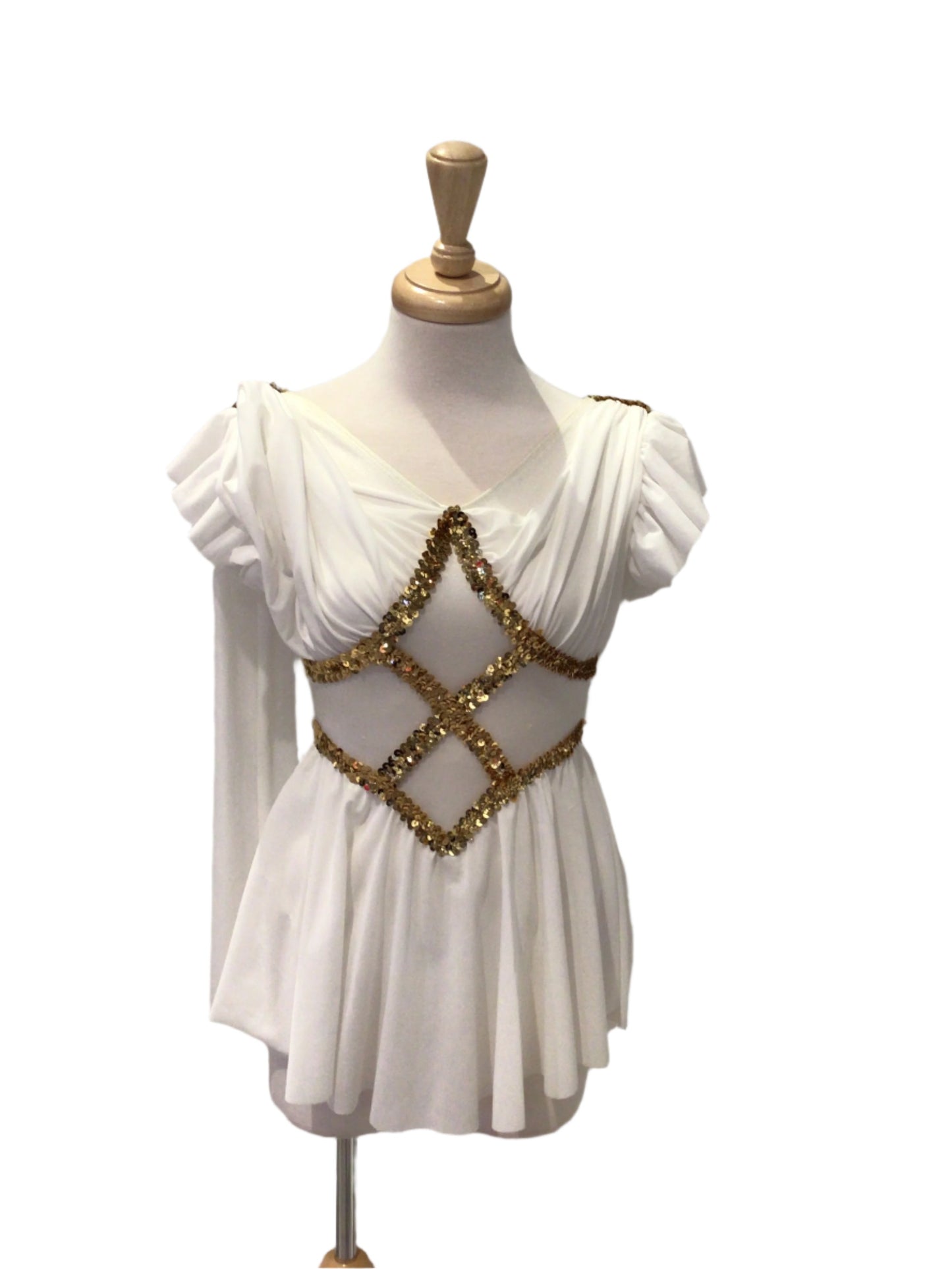 White Grecian Short Dress