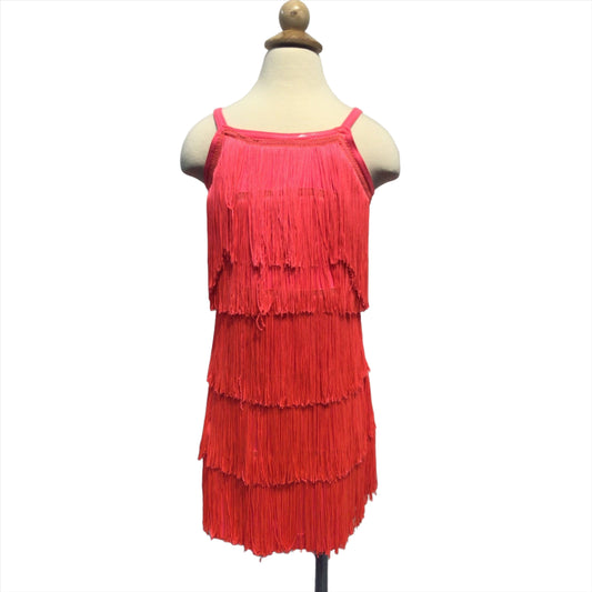 Fluorescent Pink Fringe Dress