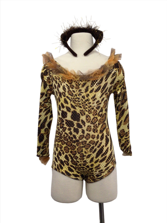 Leopard Print Long Sleeve Leotard