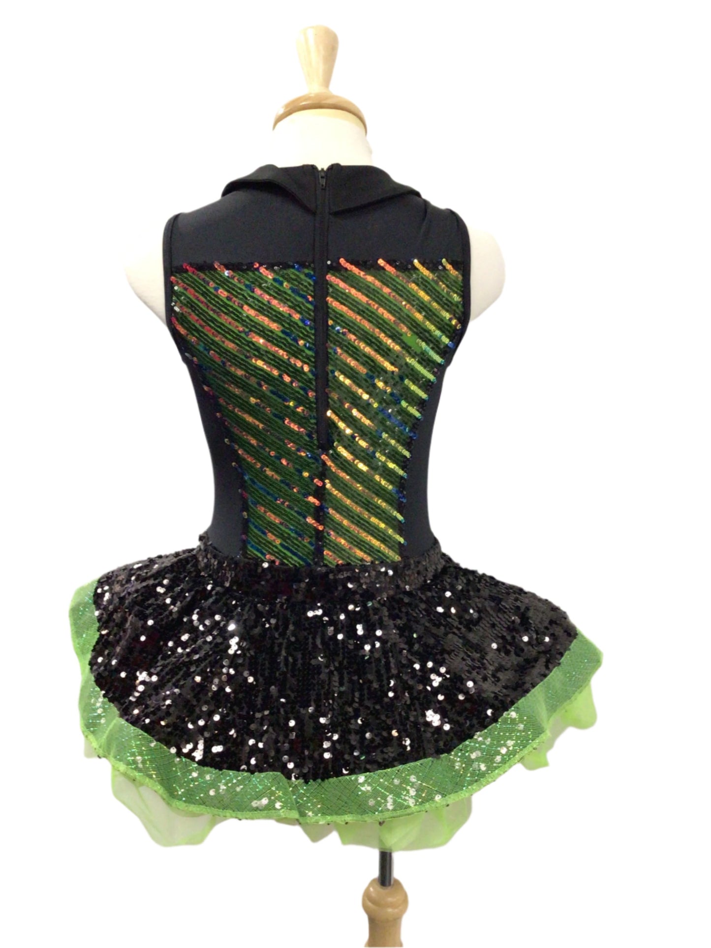 Green and Black 80s Tutu Dress