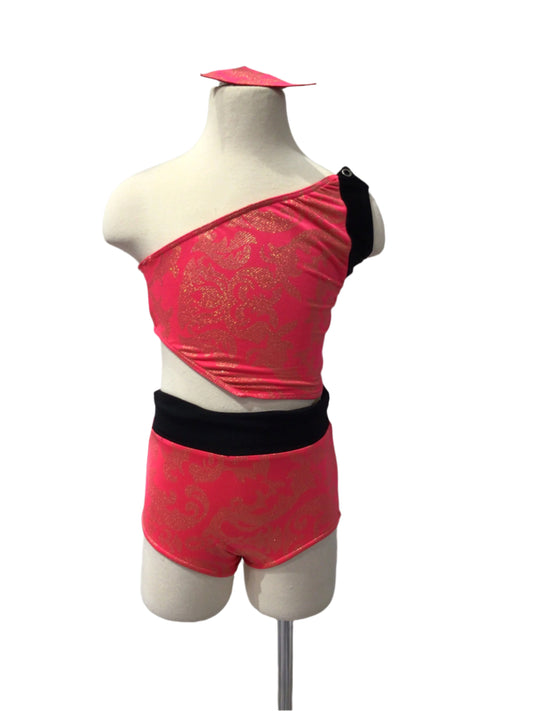 Bright Pink and Black Sport Top and Brief
