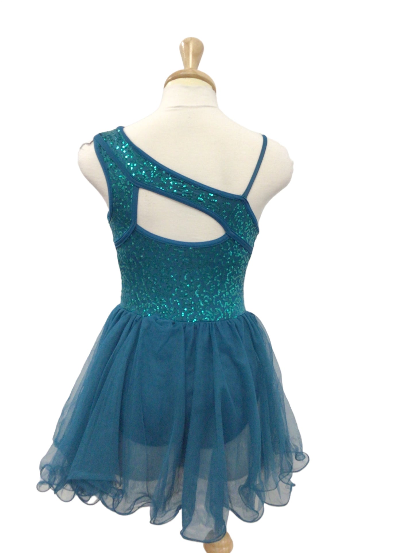 Teal Lyrical Dress with sequins