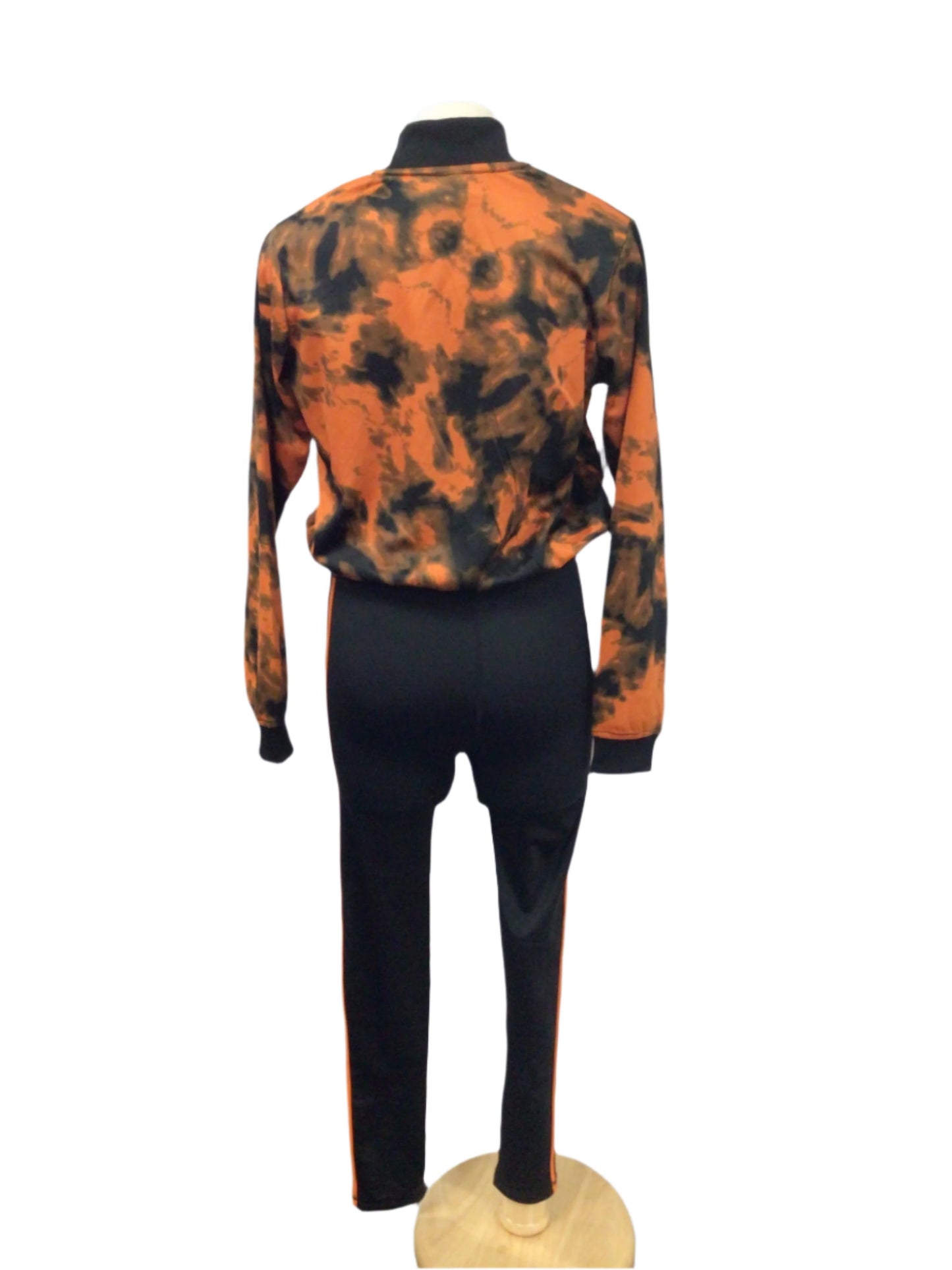 Orange and Black Hip Hop Track Suit