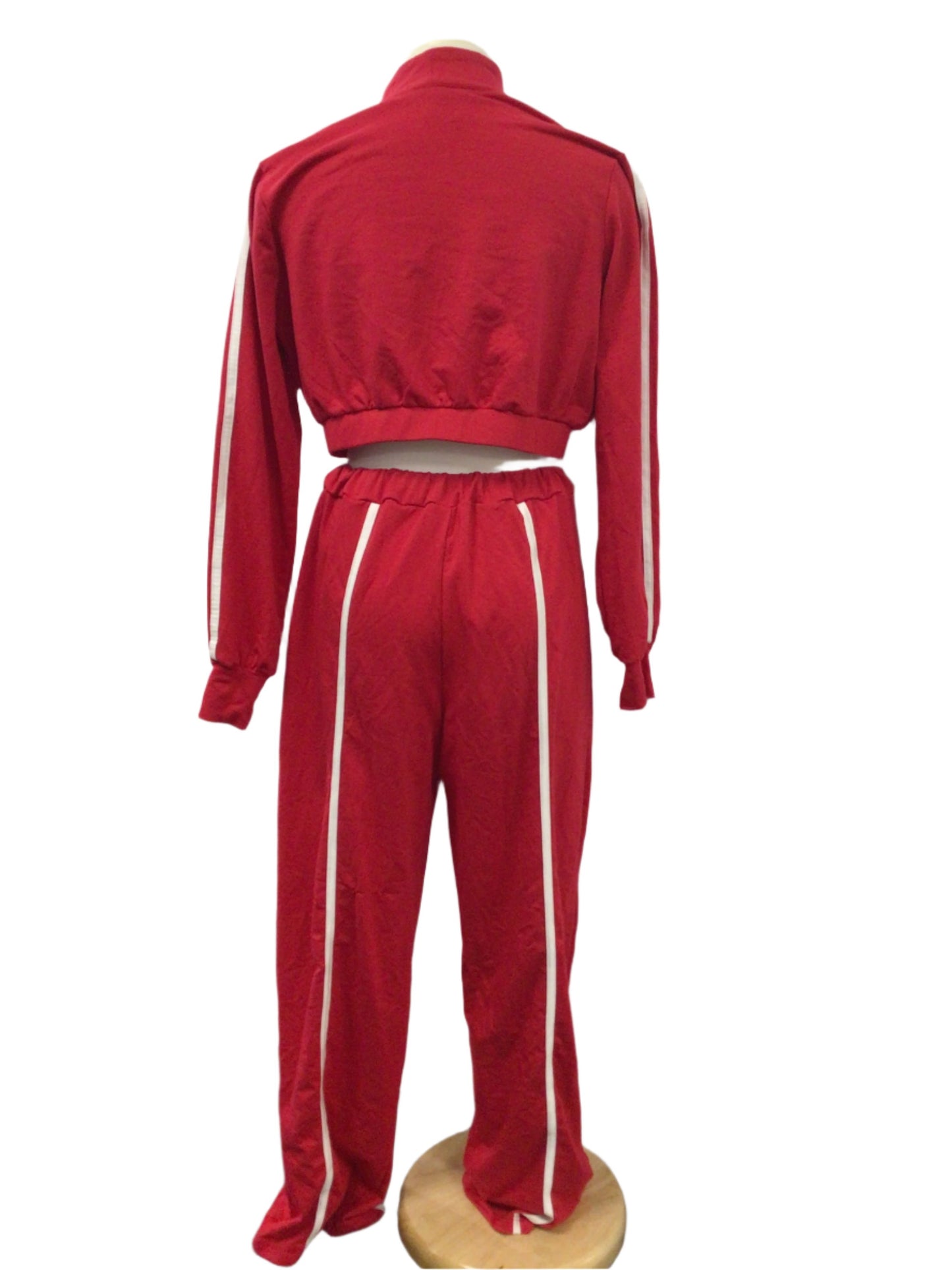 Red and White Jogging Suit