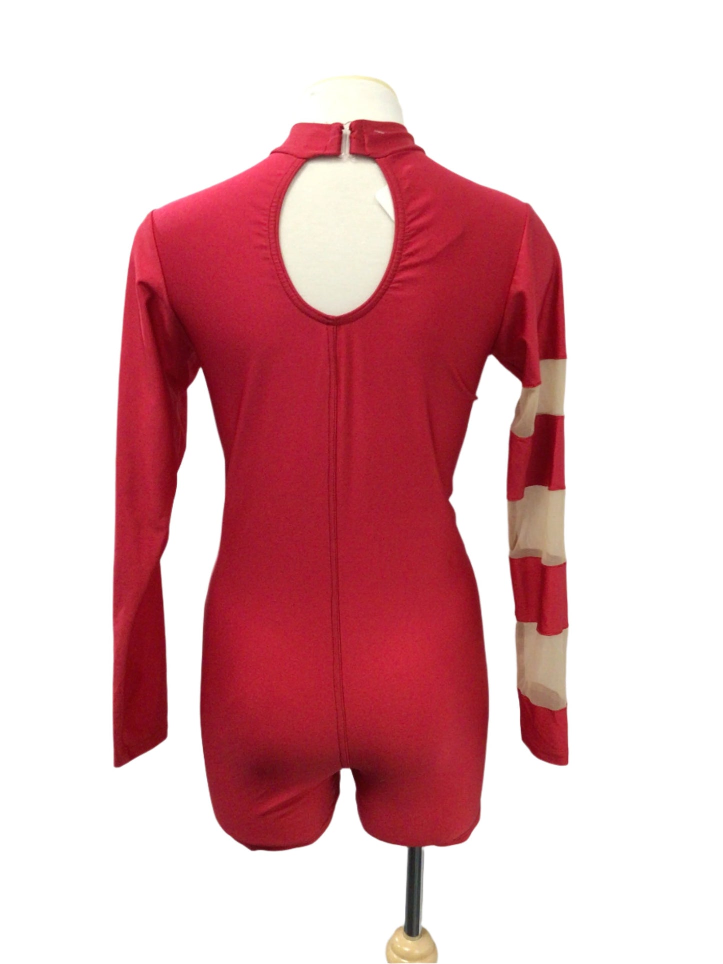 Red Long Sleeve Biketard