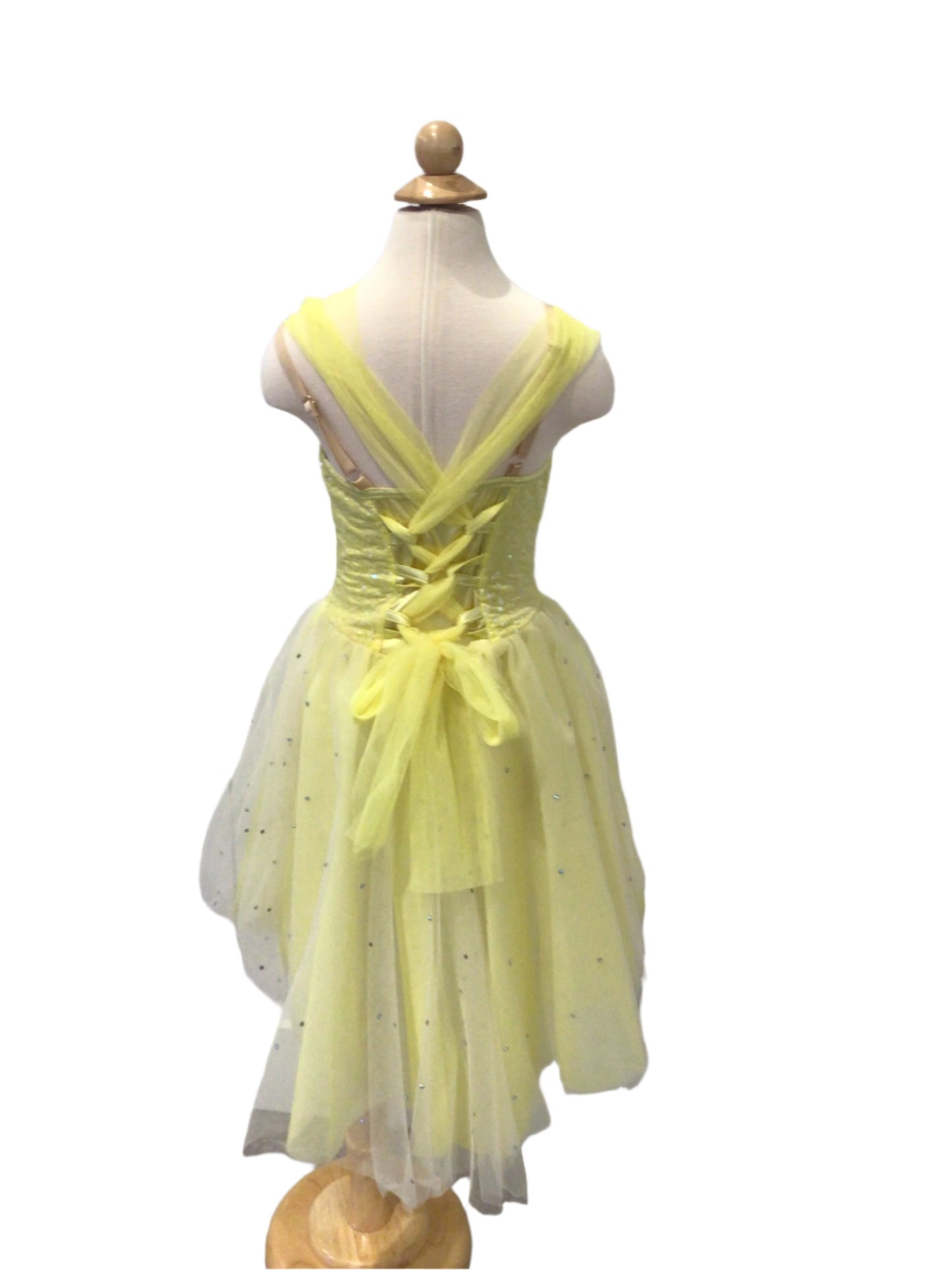 Yellow Sparkle High Low Ballet Dress