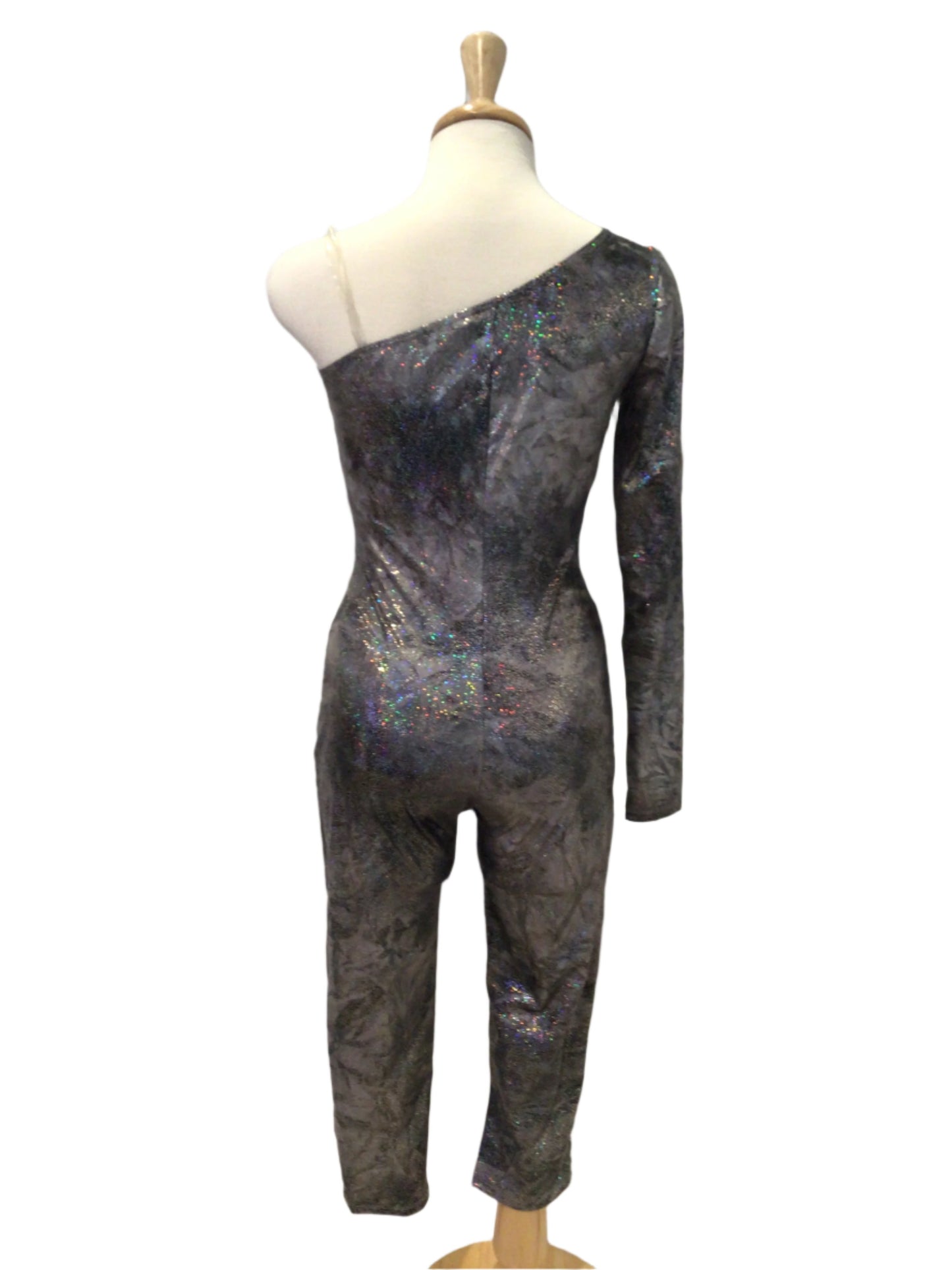 Silver One Sleeve Unitard