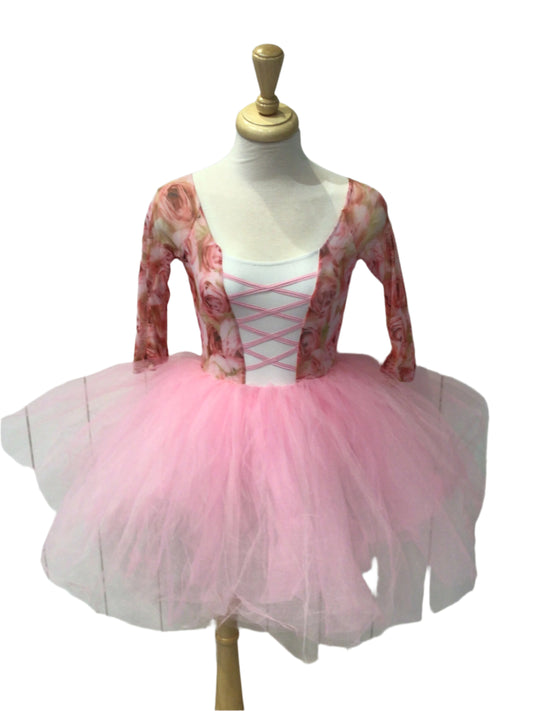 Pink Rose Long Sleeve Romantic Tutu