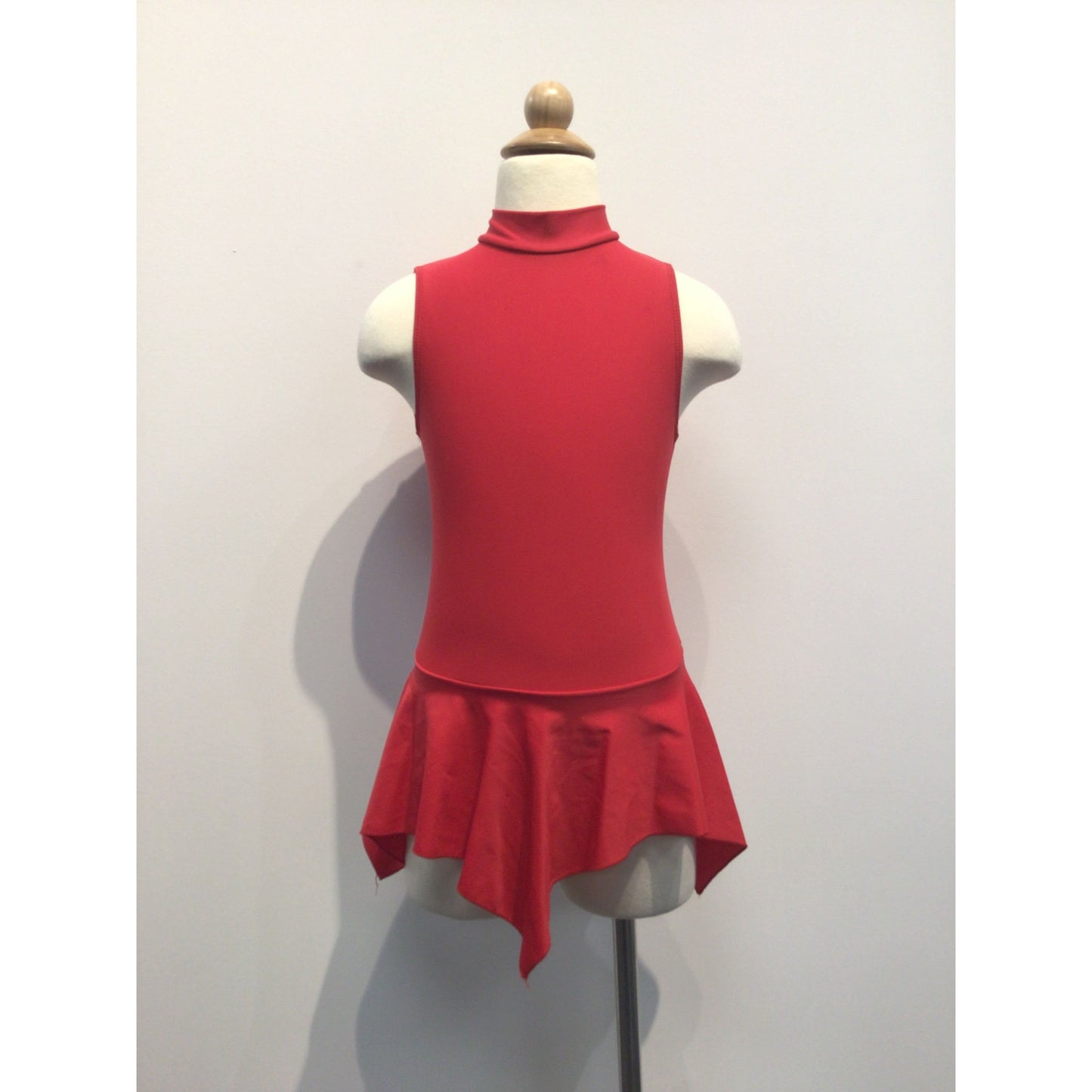 Red Lyrical Dress with Pointed Hem