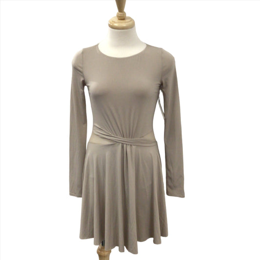 Long Sleeve Beige Lyrical Dress