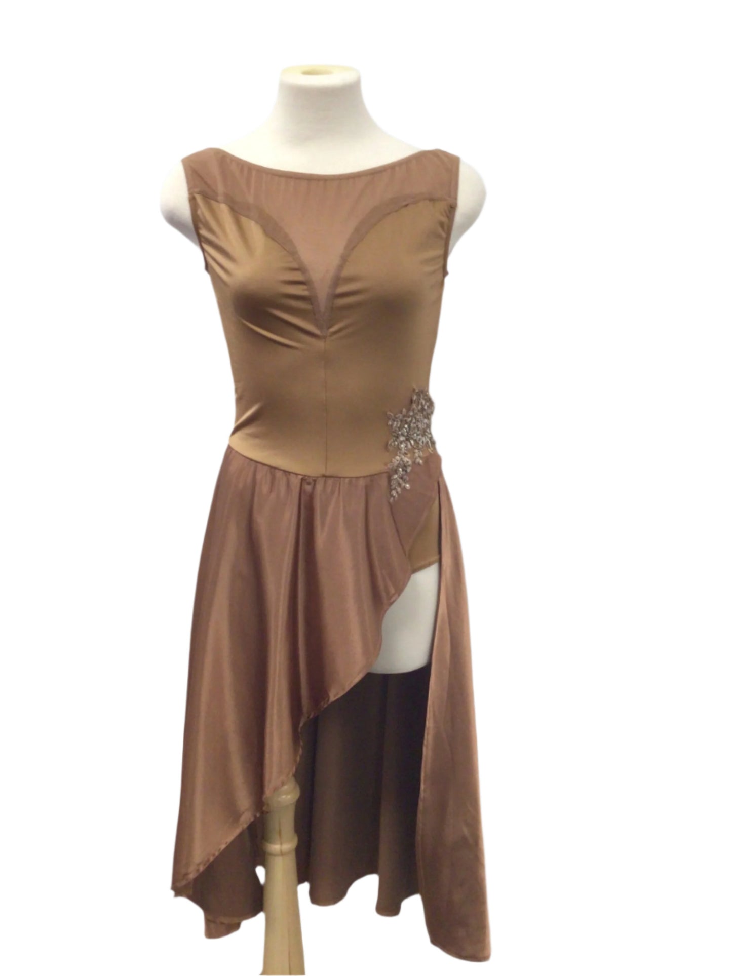 Brown Satin Dress