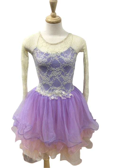 Purple with White Lace Romantic Tutu