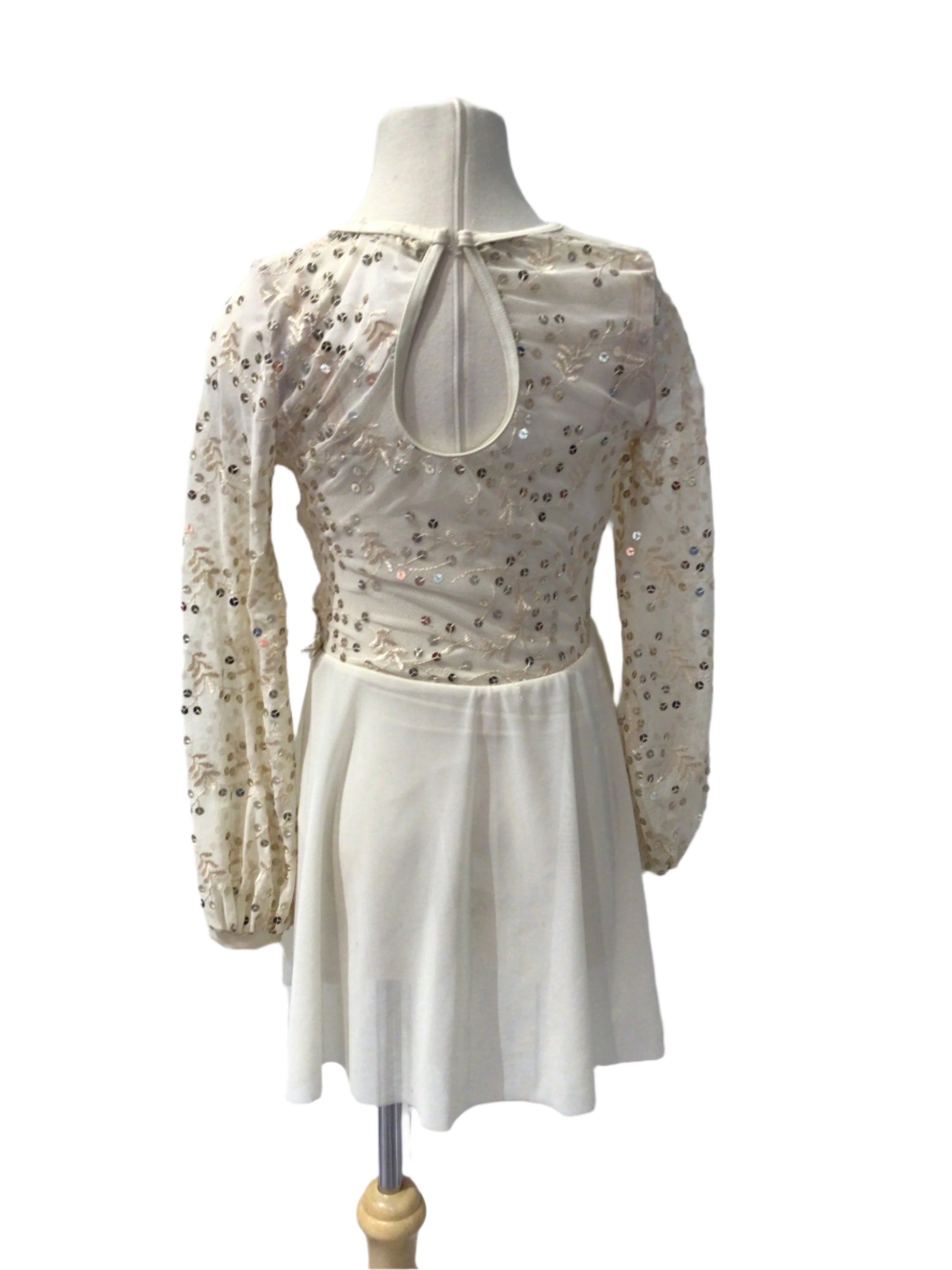 Ivory Sequin Mesh Lyrical Dress STRETCH DANCE LTD. Ivory Sequin Mesh Lyrical Dress STRETCH DANCE LTD.