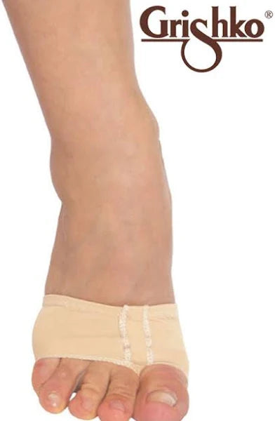 Beige foot support band (foot undie) on a person's foot with 'Grishko' branding.