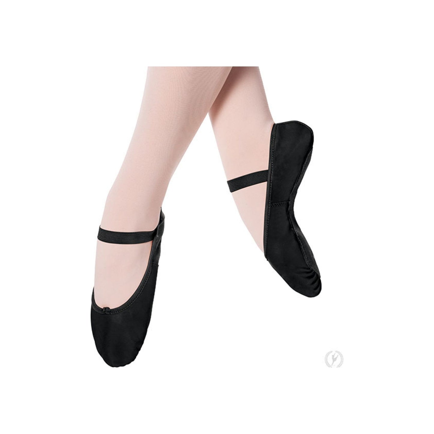 Tendu Leather Full Sole Ballet Slippers - BLACK