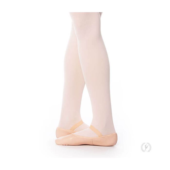 Tendu Leather Full Sole Ballet Slippers - PINK
