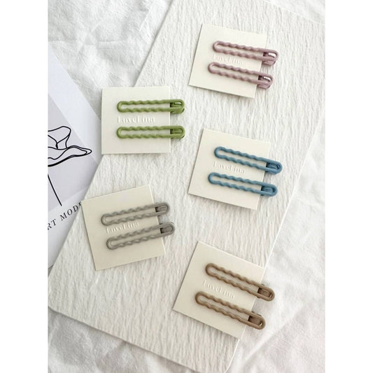 Wavy Muted Coloured Hair Clips