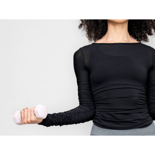 Body Wrappers Long Sleeve Mesh Top