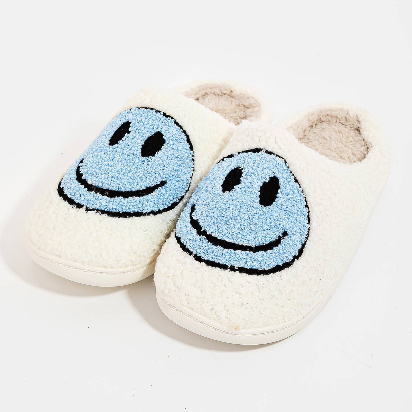 Happy Face Faux Fur Slippers: BLL